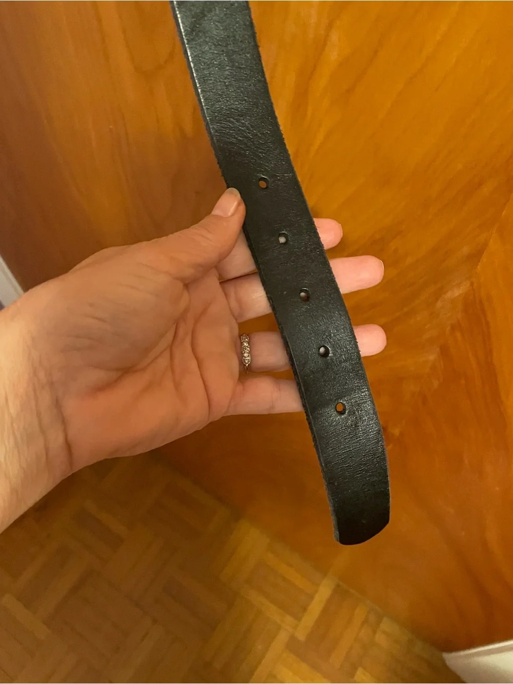 Polo by Ralph Lauren Black Leather Strap Belt with Brass Buckle